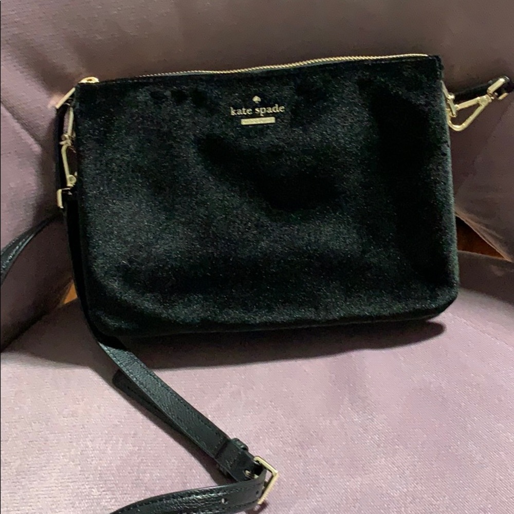 Kate Spade black velvet purse